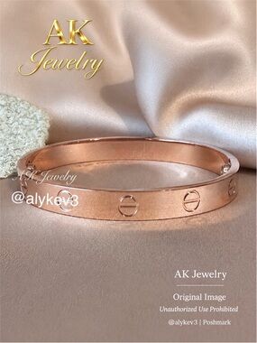 💎LUXURY ROSE Gold Screw Tighten Closure, Cuff, Bracelet, High End